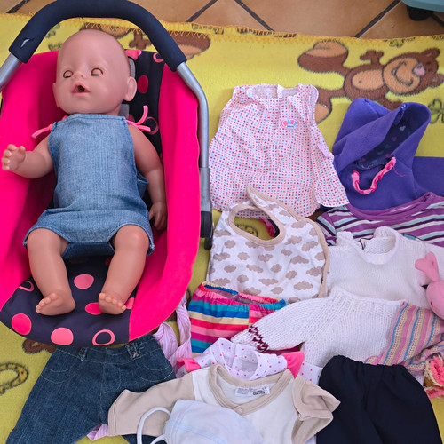 Baby born doll with carrycot - baby,